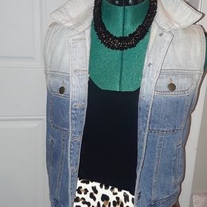 Ombre acid wash Denim vest